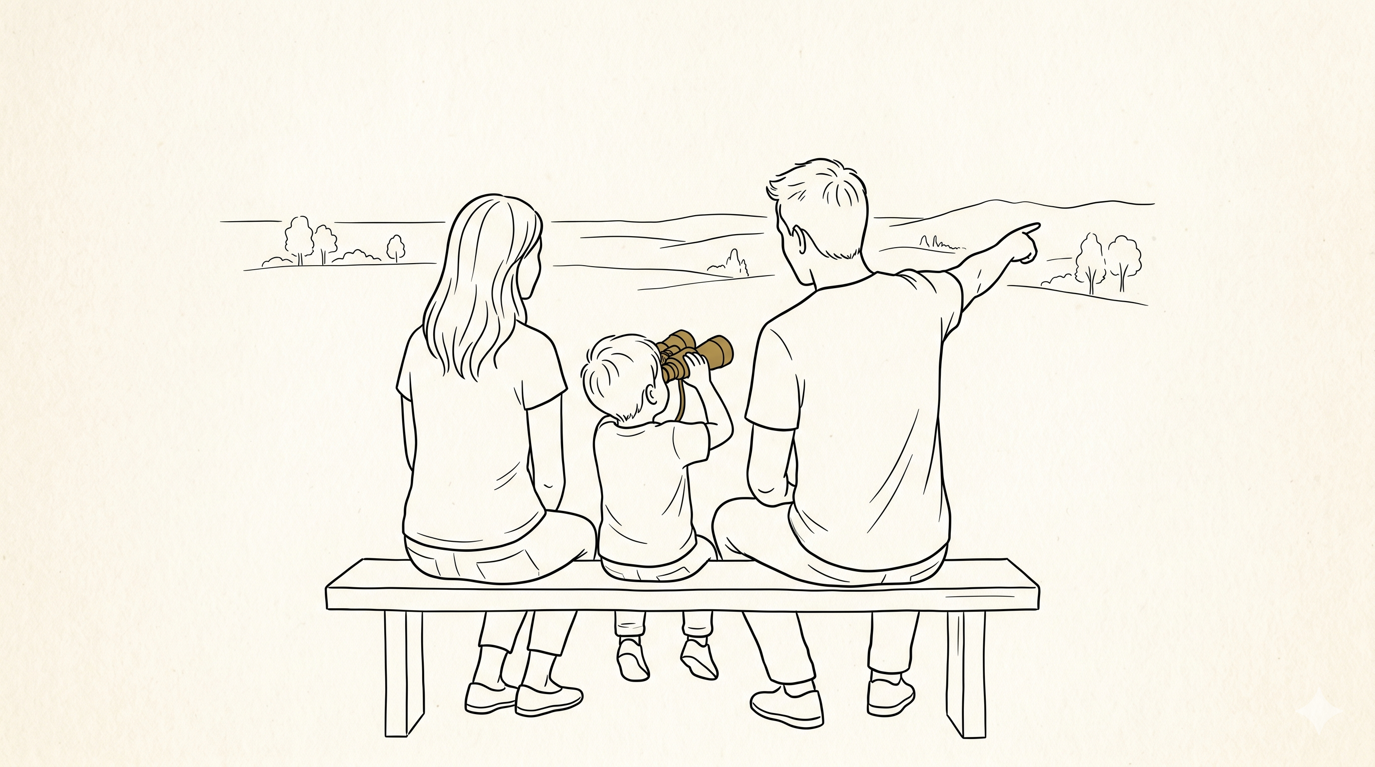 משפחה מביטה לאופק מרכס הכרמל